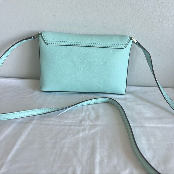 KATE SPADE Cyan Flap Crossbody Turnlock Shoulder Bag Knott Kitt Leila - Picture 9 of 11